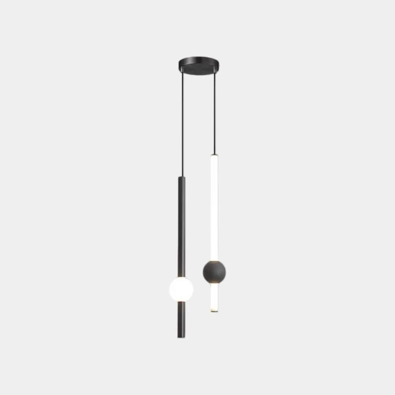 Pendant Light LED Linear Hanging, Iron & Glass