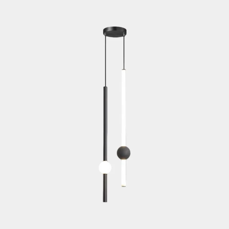 Pendant Light LED Linear Hanging, Iron & Glass