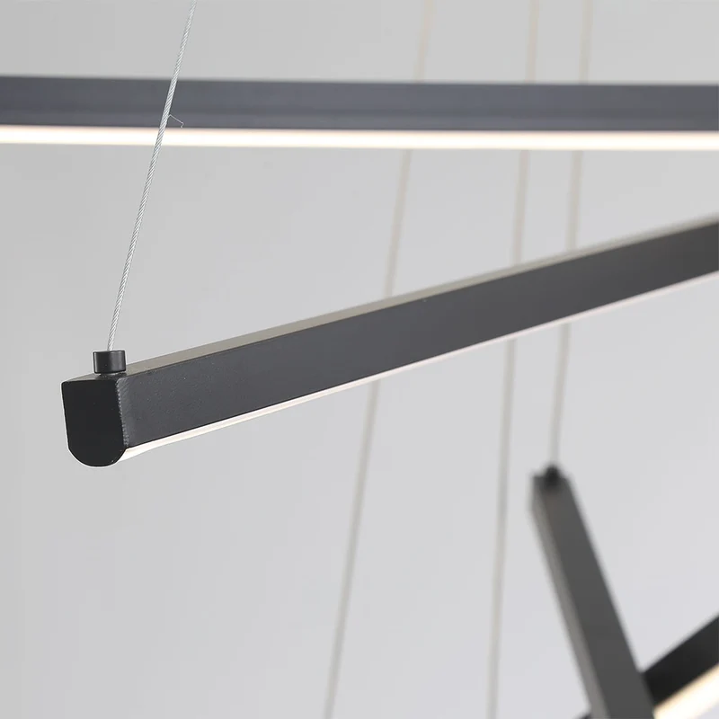 Chandelier Cross LED Light Bar High Ceiling for Lobby & Stair, Black / White