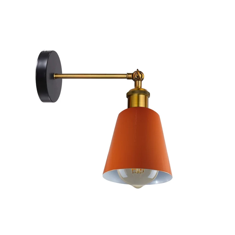 Retro Wandleuchte Konisch Messing Verstellbar E27 ~3316