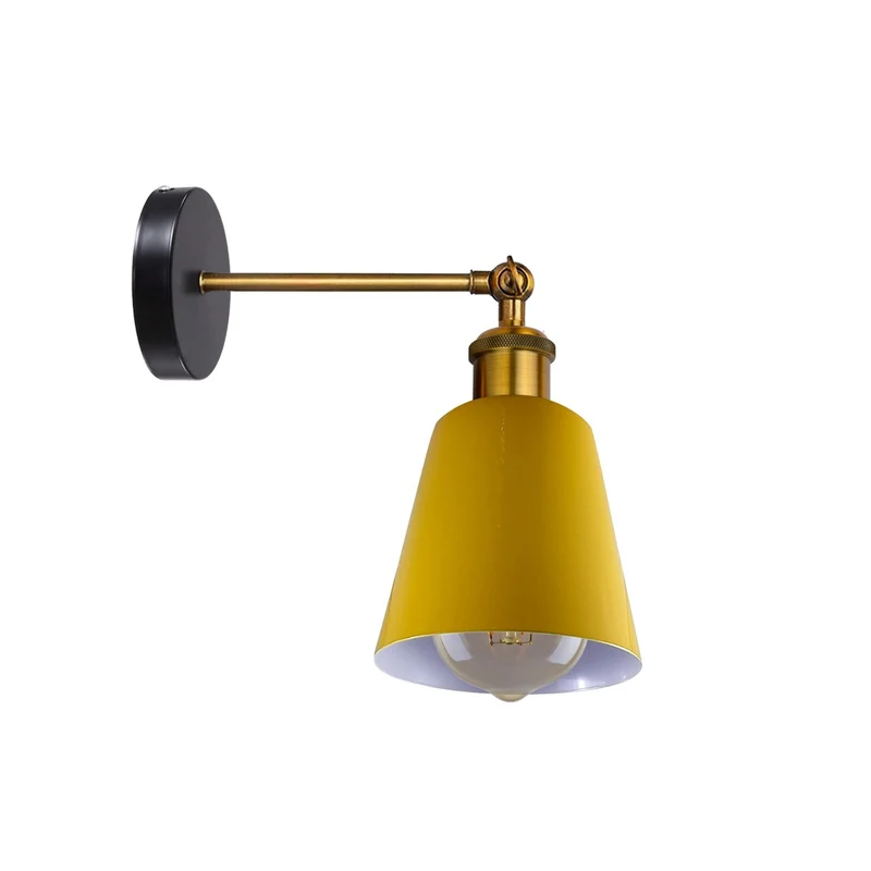 Retro Wandleuchte Konisch Messing Verstellbar E27 ~3316
