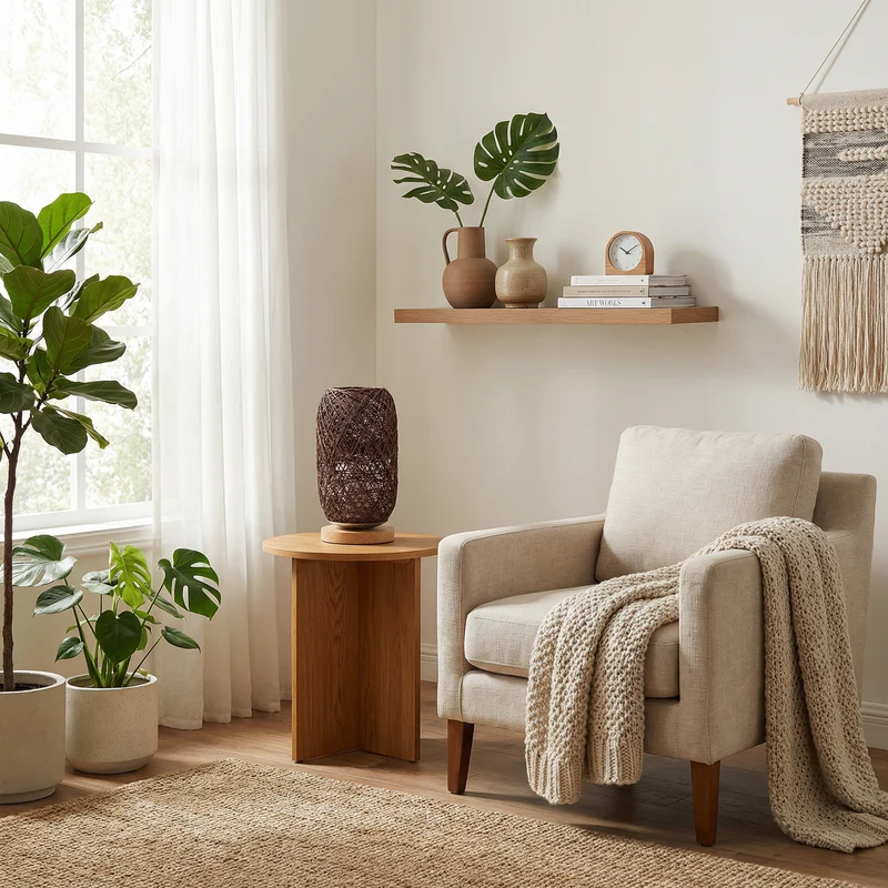 Lampe Rattan Holz Design Natürlich – Veluma