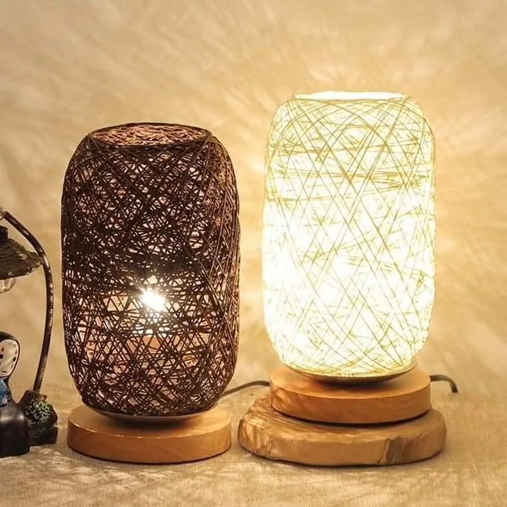 Lampe Rattan Holz Design Natürlich – Veluma