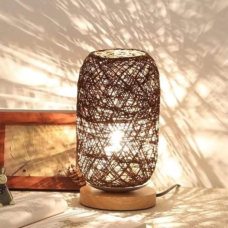 Lampe Rattan Holz Design Natürlich – Veluma