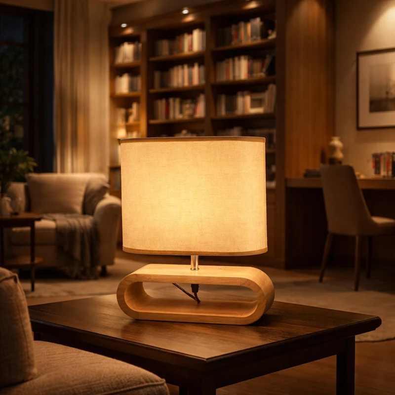 Lampe Holz Stoff Raffiniertes Design – Nuvina