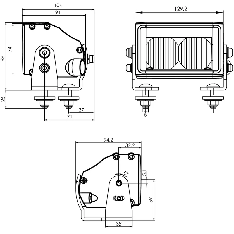 WAS W224 Mini-LED-Lichtleiste mit Positionslichtleiste / 4"