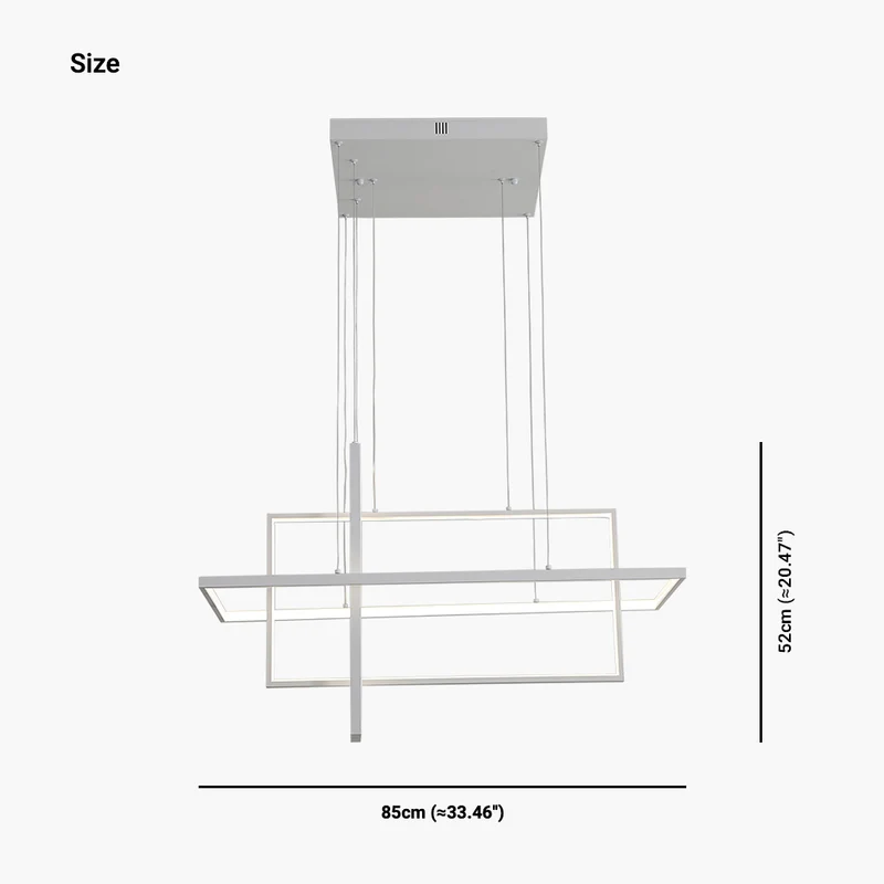 Chandelier LED Geometric Linear Rectangle Aluminum, White