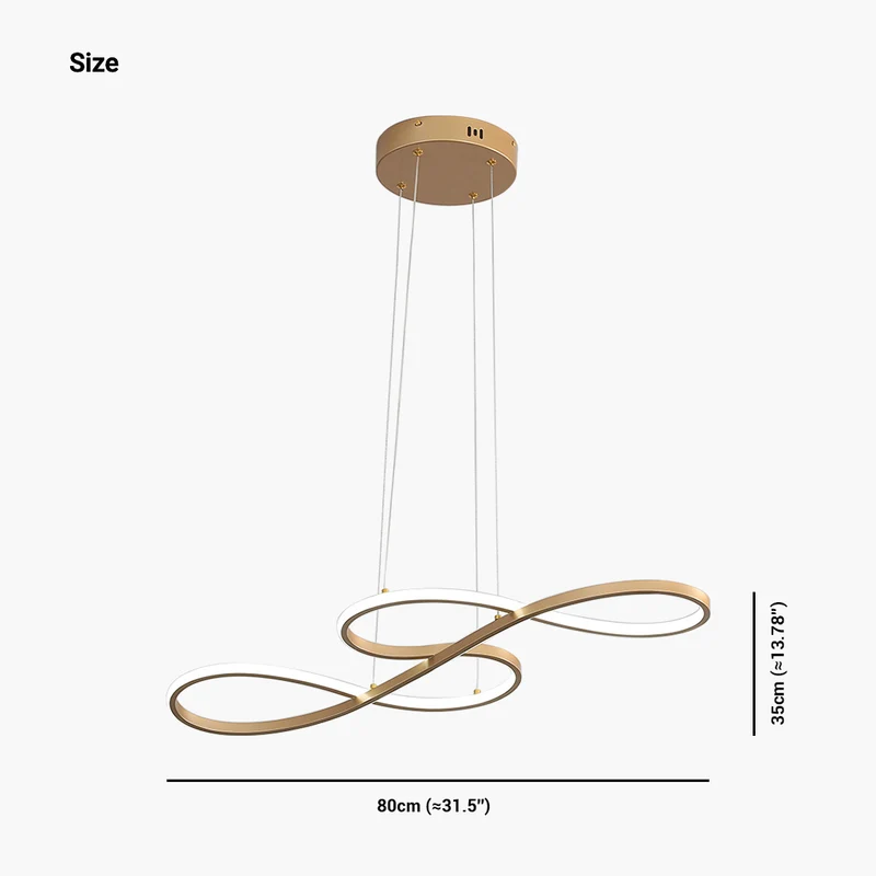 Chandelier LED Modern Artistic Metal Curved, Black/Gold