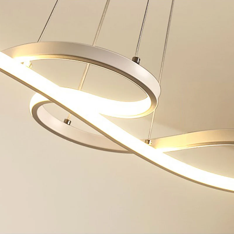 Chandelier LED Modern Artistic Metal Curved, Black/Gold