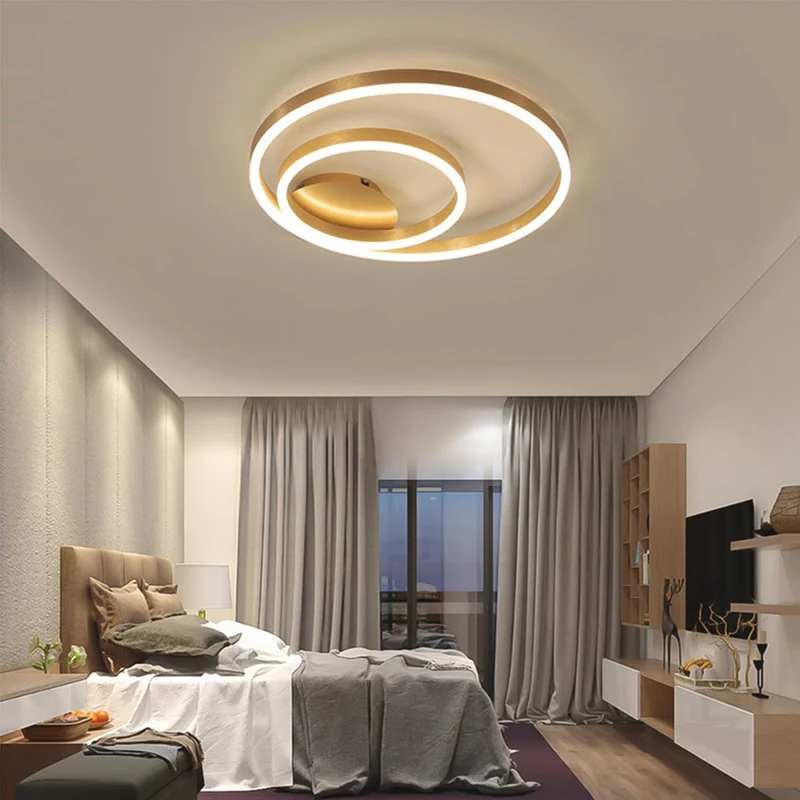 Flush Mount Ceiling Light LED Fashion Gold Circle Round, Aluminum