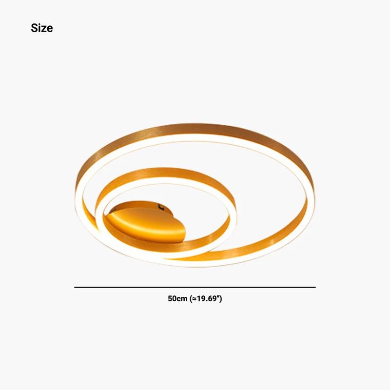 Flush Mount Ceiling Light LED Fashion Gold Circle Round, Aluminum