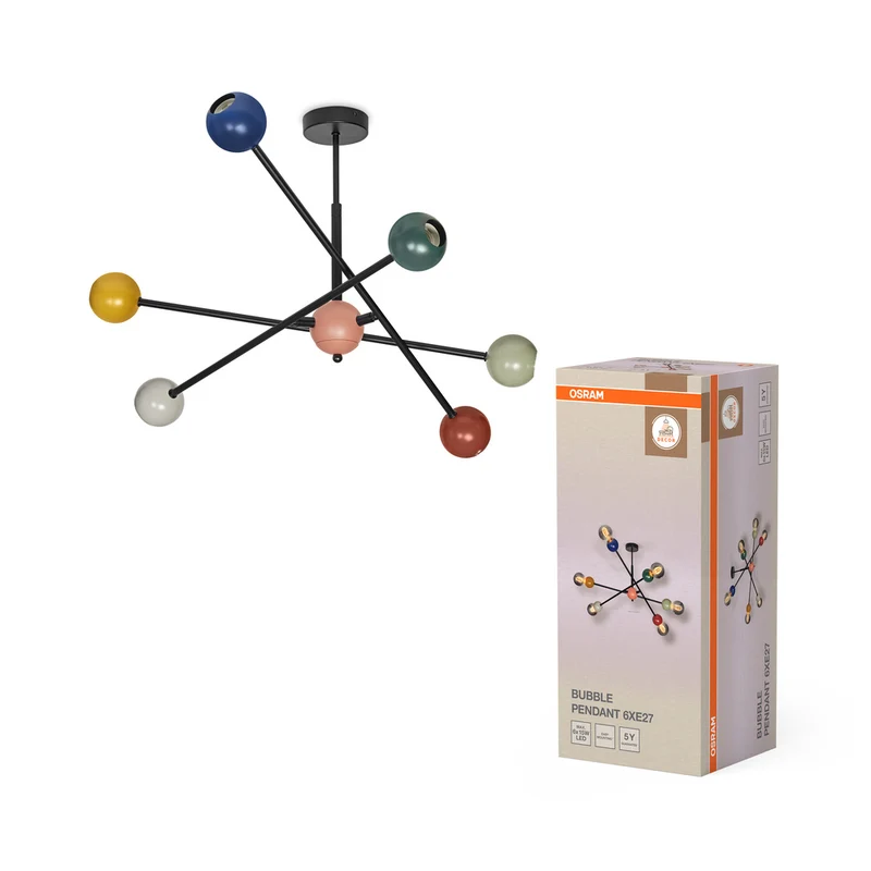 OSRAM DECOR Bubble Pendant Deckenleuchte, 6-flammig, E27, Multicolor
