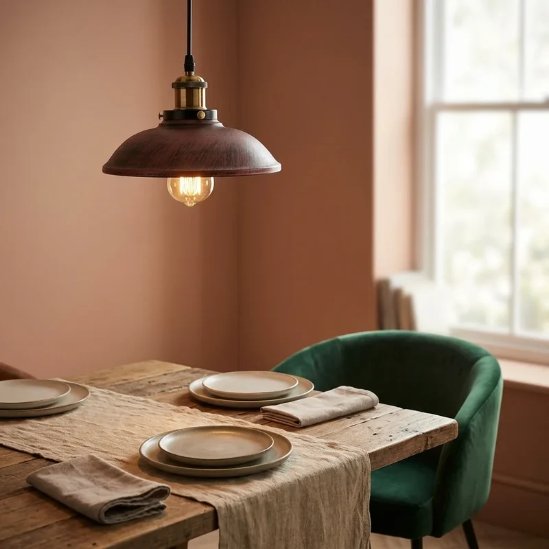 Retro Coolie Pendelleuchte Patina Antik E27 | Industrie Esstischlampe Ø24cm ~3314
