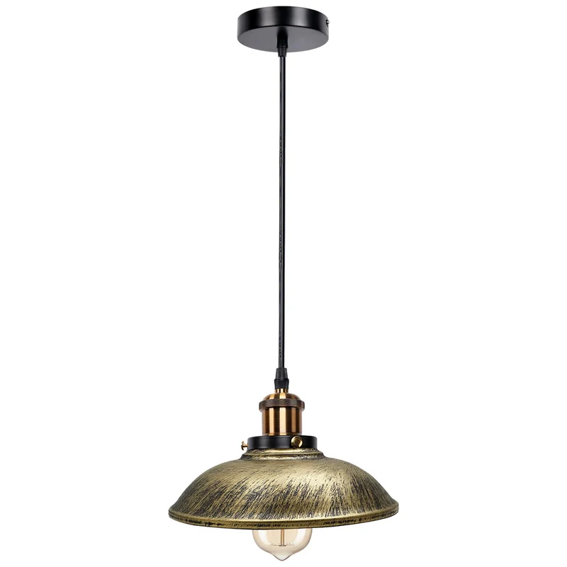 Retro Coolie Pendelleuchte Patina Antik E27 | Industrie Esstischlampe Ø24cm ~3314