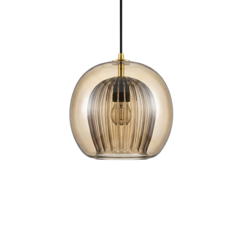 Hängelampe aus bemaltem Glas LED-Beleuchtung Natürliches Design – Ruche Cristalline