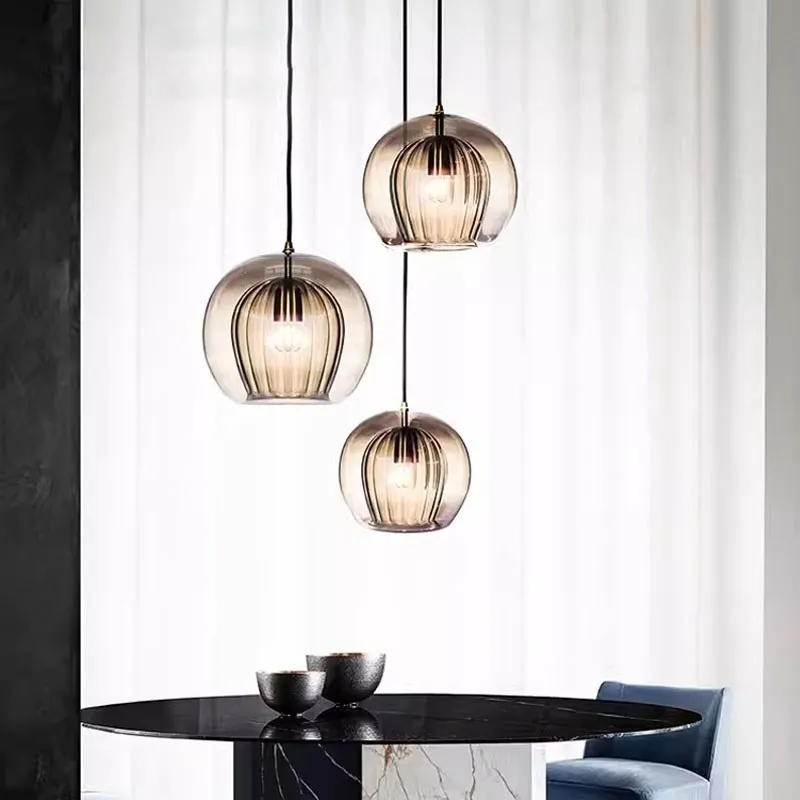 Hängelampe aus bemaltem Glas LED-Beleuchtung Natürliches Design – Ruche Cristalline