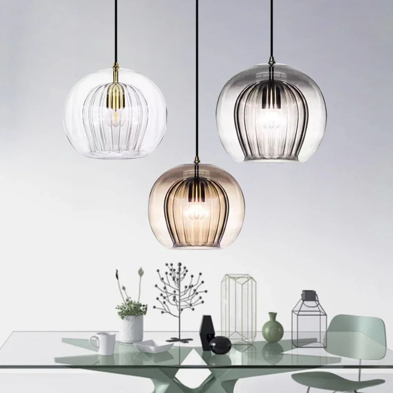 Hängelampe aus bemaltem Glas LED-Beleuchtung Natürliches Design – Ruche Cristalline