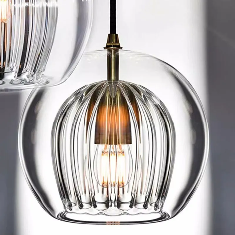 Hängelampe aus bemaltem Glas LED-Beleuchtung Natürliches Design – Ruche Cristalline