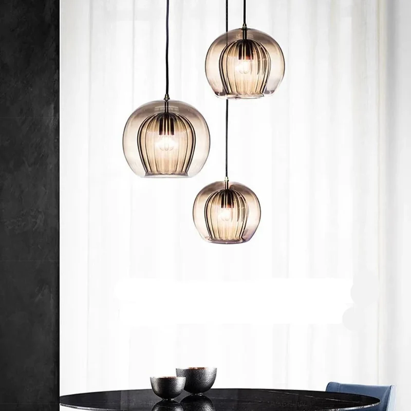 Hängelampe aus bemaltem Glas LED-Beleuchtung Natürliches Design – Ruche Cristalline
