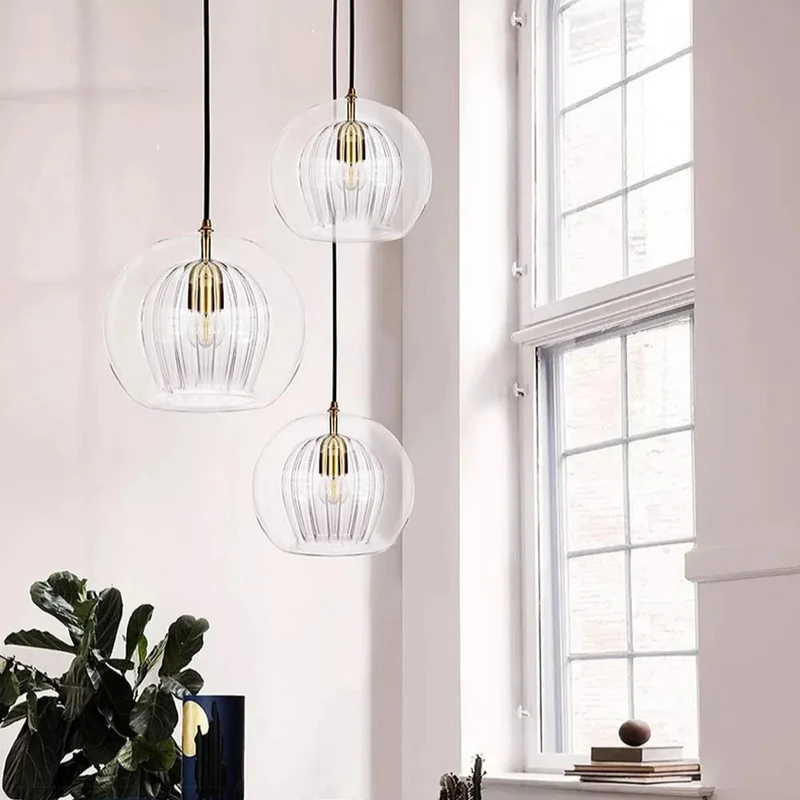 Hängelampe aus bemaltem Glas LED-Beleuchtung Natürliches Design – Ruche Cristalline