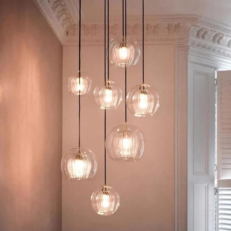 Hängelampe aus bemaltem Glas LED-Beleuchtung Natürliches Design – Ruche Cristalline