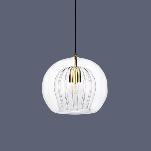 Hängelampe aus bemaltem Glas LED-Beleuchtung Natürliches Design – Ruche Cristalline
