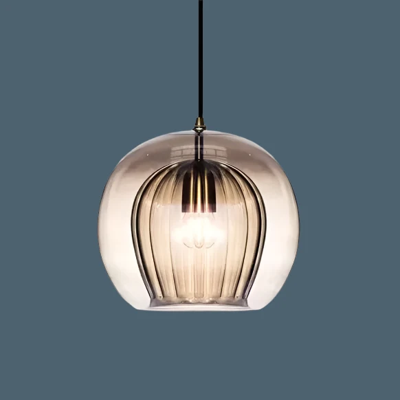 Hängelampe aus bemaltem Glas LED-Beleuchtung Natürliches Design – Ruche Cristalline