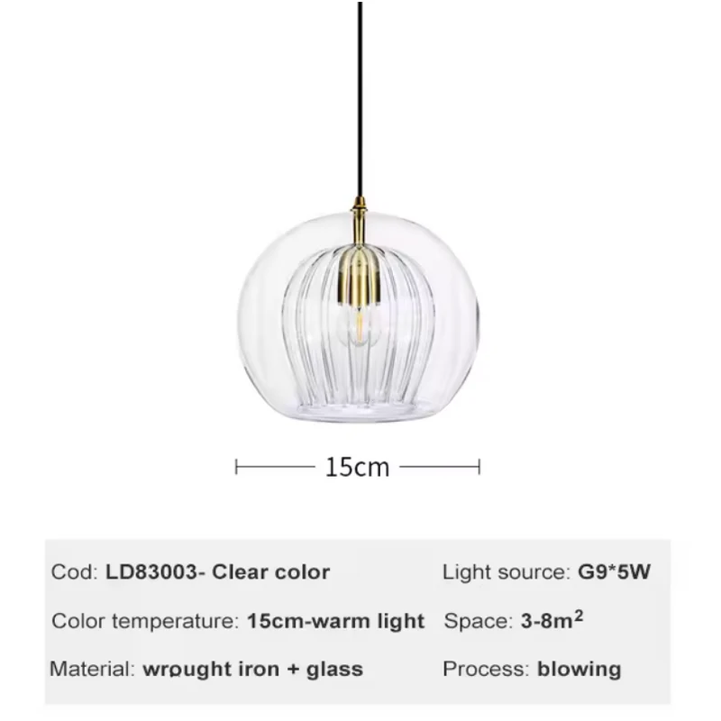 Hängelampe aus bemaltem Glas LED-Beleuchtung Natürliches Design – Ruche Cristalline
