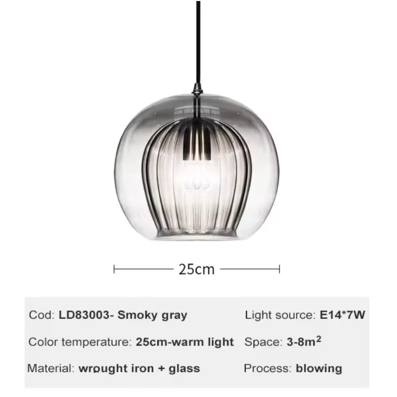 Hängelampe aus bemaltem Glas LED-Beleuchtung Natürliches Design – Ruche Cristalline