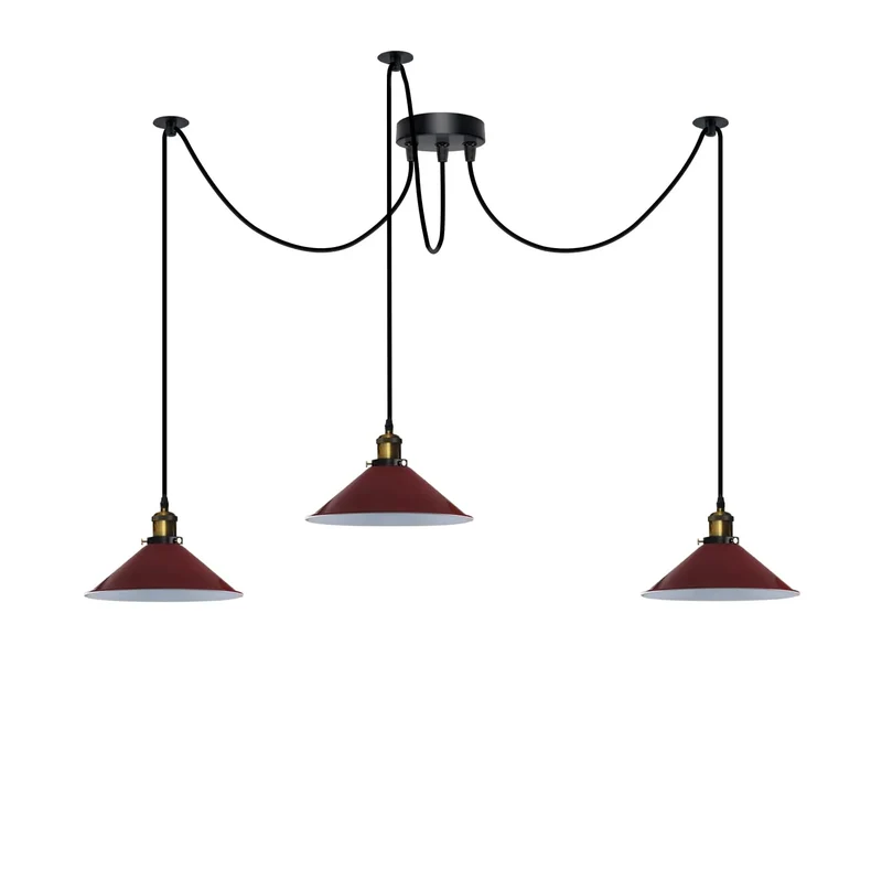 3-flammige Hängelampe – Vintage Dezentrale Pendelleuchte | Ø22cm | E27 ~3312