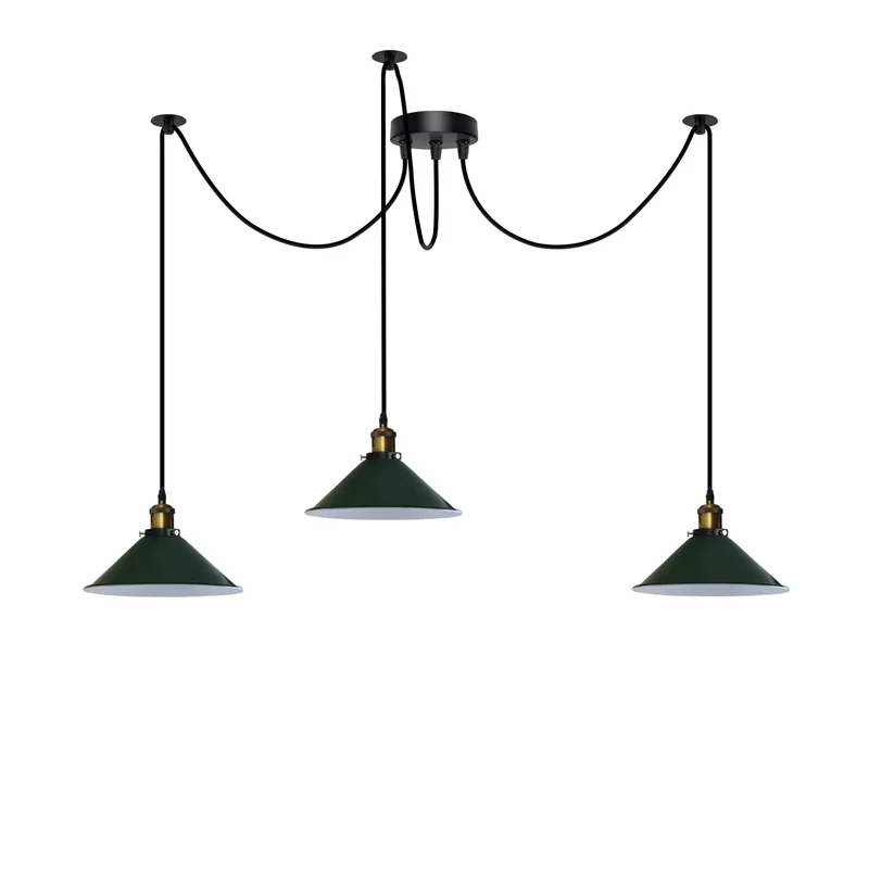 3-flammige Hängelampe – Vintage Dezentrale Pendelleuchte | Ø22cm | E27 ~3312
