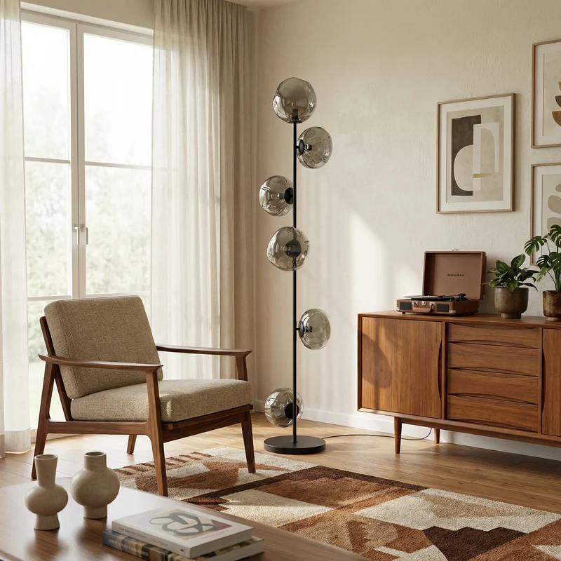 Schicke Stehlampe mit beruhigender Atmosphäre für modernes Interieur – Lushia