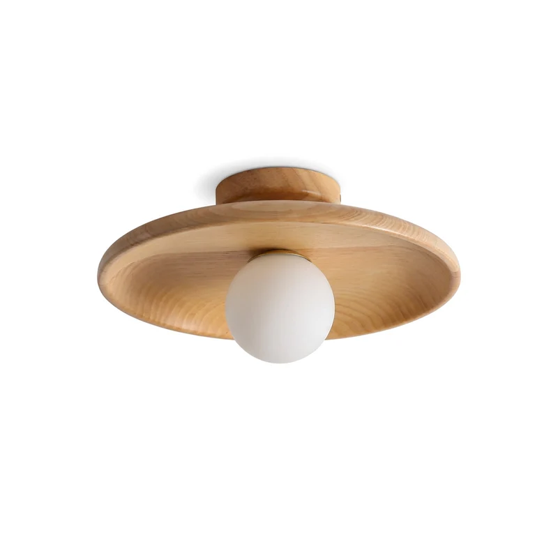 Deckenleuchte aus hellem Holz mit Zen- und moderner Atmosphäre – Marbena
