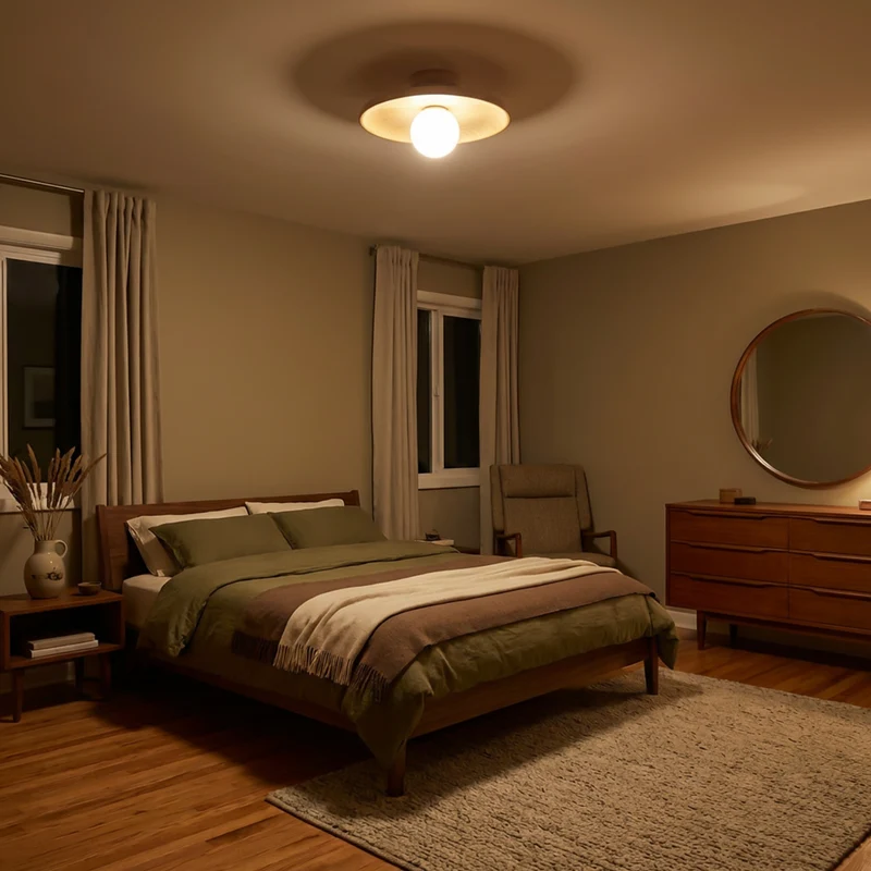 Deckenleuchte aus hellem Holz mit Zen- und moderner Atmosphäre – Marbena
