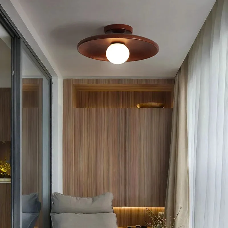 Deckenleuchte aus hellem Holz mit Zen- und moderner Atmosphäre – Marbena