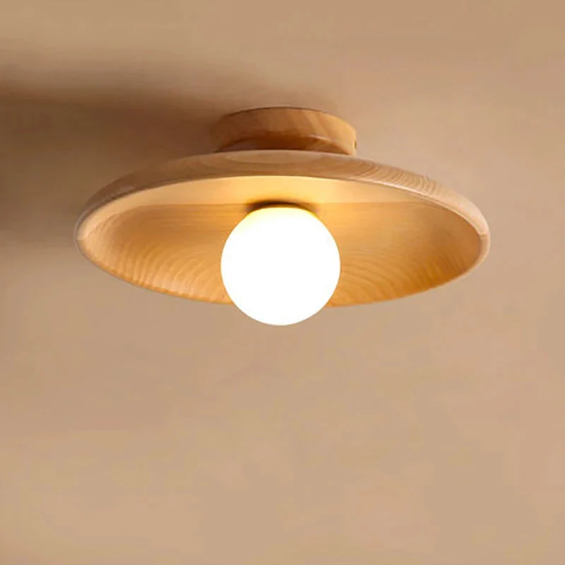 Deckenleuchte aus hellem Holz mit Zen- und moderner Atmosphäre – Marbena