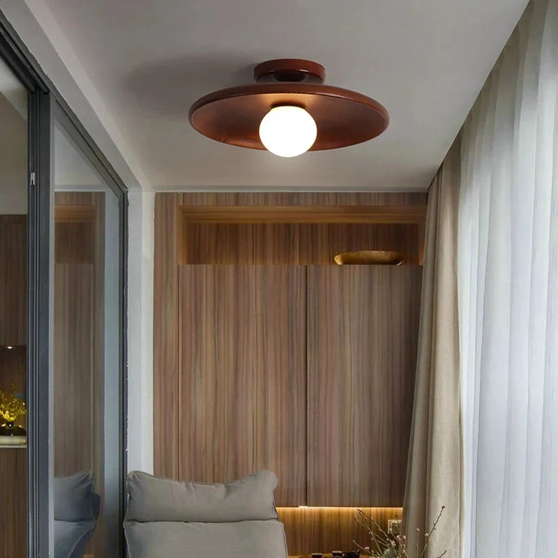 Deckenleuchte aus hellem Holz mit Zen- und moderner Atmosphäre – Marbena