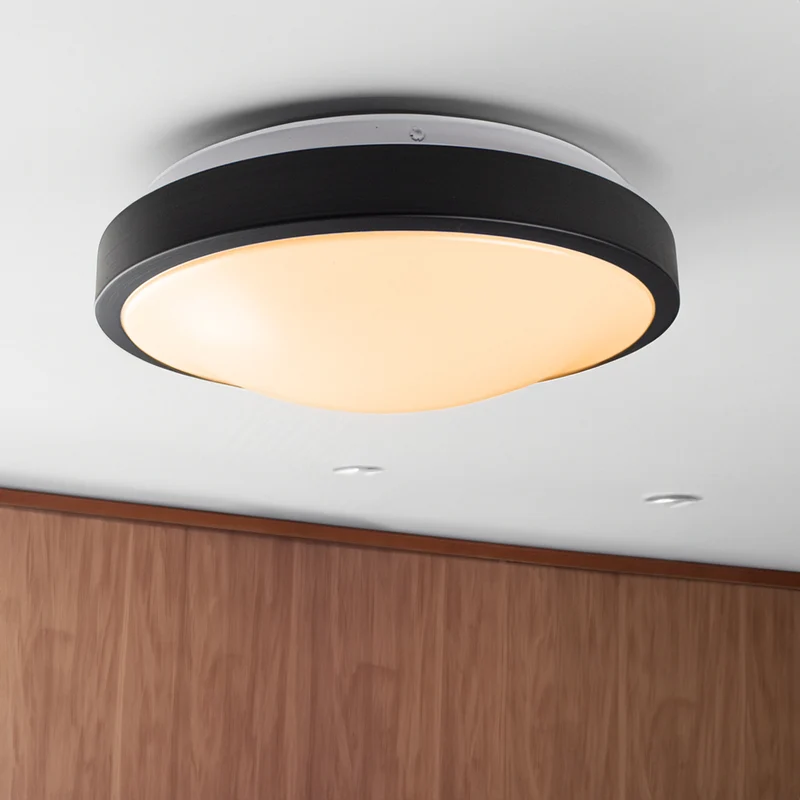 LED-Deckenleuchte | 2 x E27-Fassung | Dimmbar | Rund | Schwarz