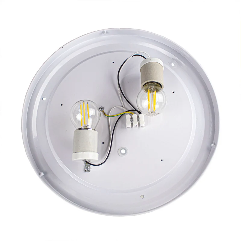 LED-Deckenleuchte | 2 x E27-Fassung | Dimmbar | Rund | Schwarz