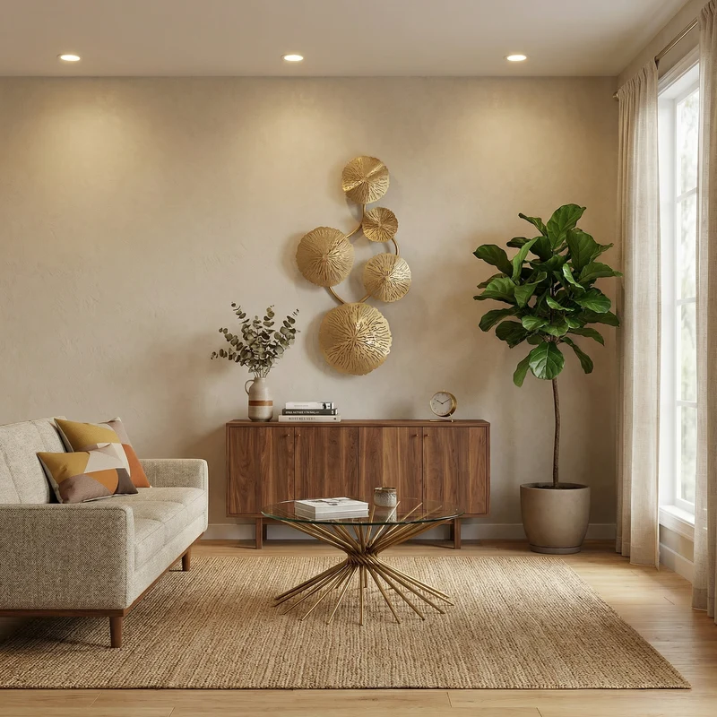 Raffinierte Wandleuchte in Blattform aus Gold – Mirage