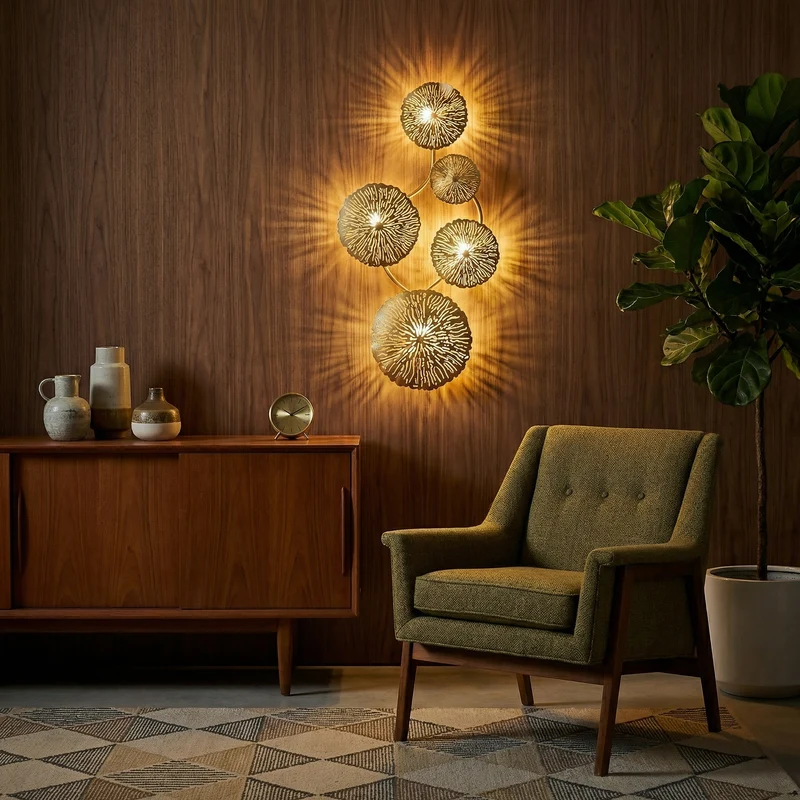 Raffinierte Wandleuchte in Blattform aus Gold – Mirage