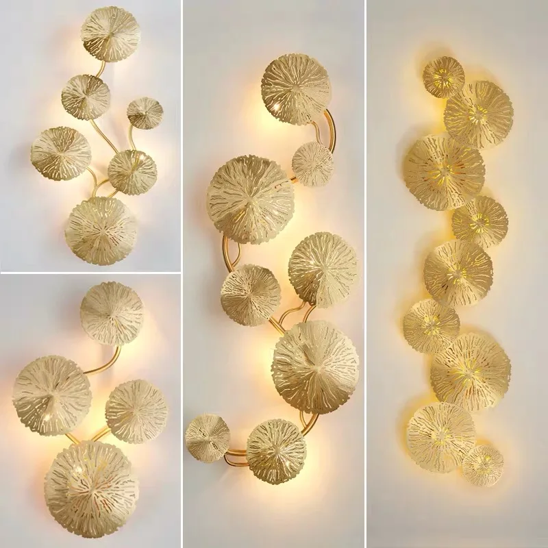 Raffinierte Wandleuchte in Blattform aus Gold – Mirage