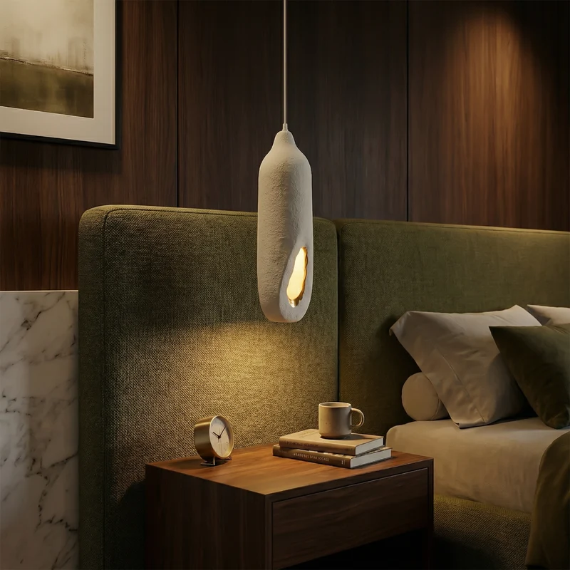 Moderne Innenpendelleuchte in Beige mit eleganter Ausführung – Lueur Caverne