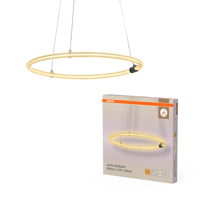 OSRAM DECOR Aura Pendant Pendelleuchte, 18W, 3000K, 2000lm, Click DIM
