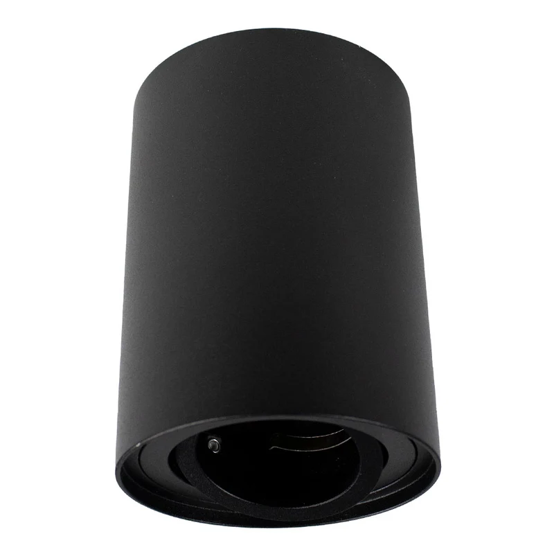 Aufbauspotleuchte schwarz | 85 x 115 mm | Neigbar | Rund | GU10-Fassung