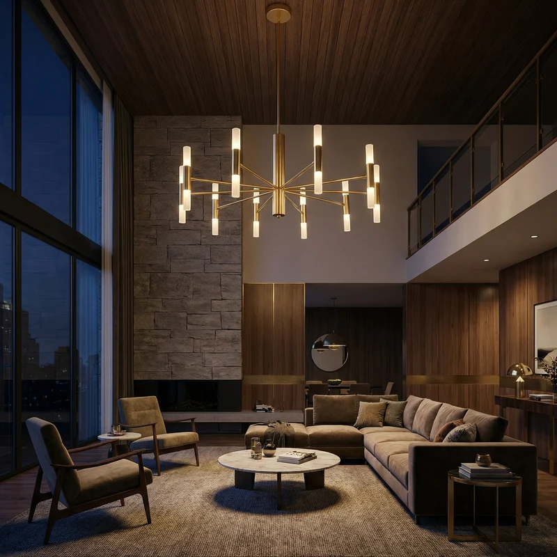 Moderner Kronleuchter Gedämpfte Atmosphäre Gold Chic – Handelor