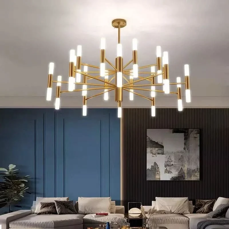 Moderner Kronleuchter Gedämpfte Atmosphäre Gold Chic – Handelor