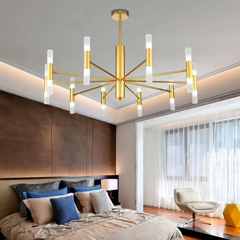 Moderner Kronleuchter Gedämpfte Atmosphäre Gold Chic – Handelor