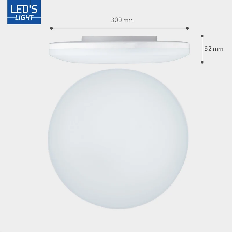 LED Deckenleuchte 120° 16W 2880lm 3000/4000/6000K IP54 Weiß - LED's Light