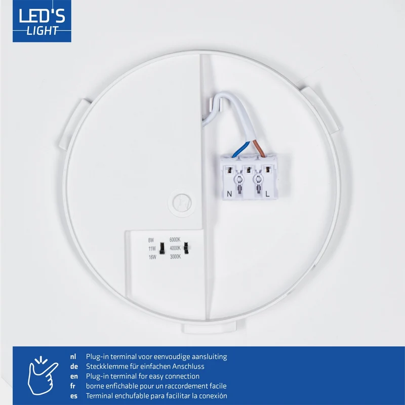 LED Deckenleuchte 120° 16W 2880lm 3000/4000/6000K IP54 Weiß - LED's Light